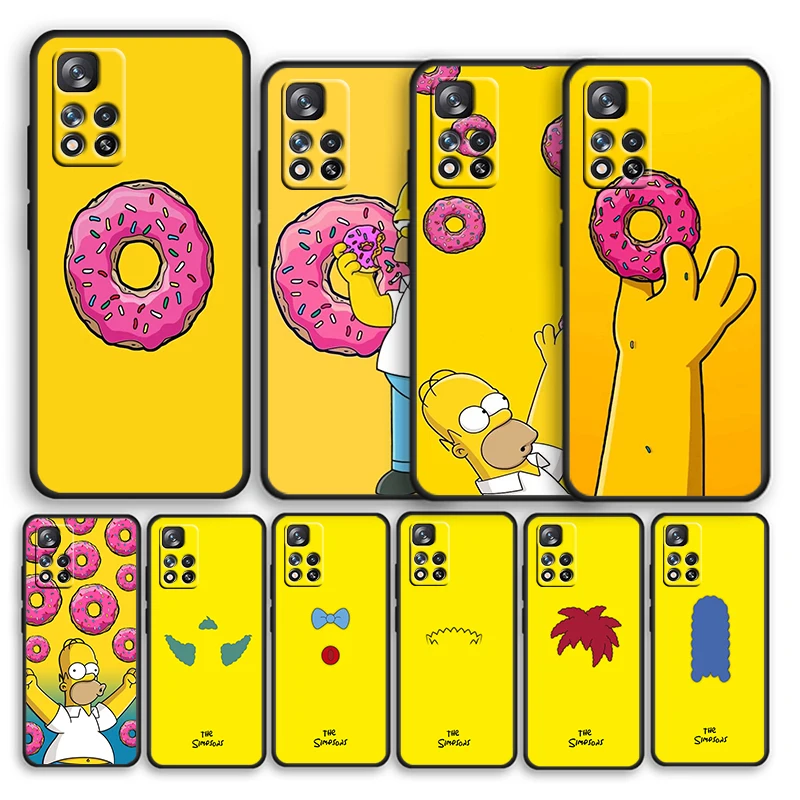 

The Simpsons Ainme For Xiaomi Redmi Note 11 10T 5G 9T 9S 8T 7 6 Pro Max Plus 5A 4 Silicone Soft Black Phone Case