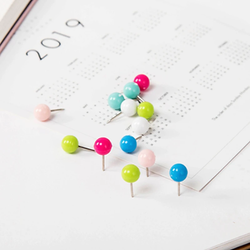 Candy Colors Push Pins Thumb Tack Message Board Pushpin Paper Map Cork Capped Headed Fixing Tacks Pin | Дом и сад