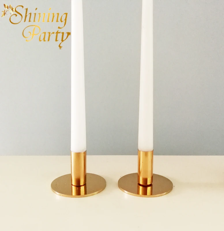 Блестящие вечерние подсвечники из золотистого металла H5cm скандинавский