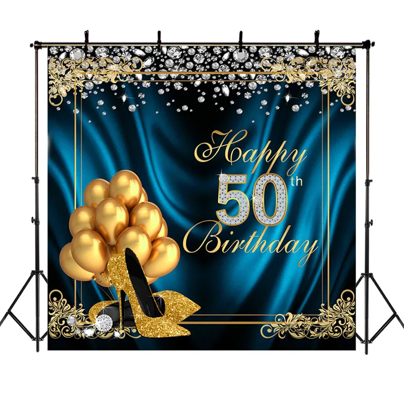 Фон для фотосъемки с изображением золотого воздушного шара на высоких каблуках