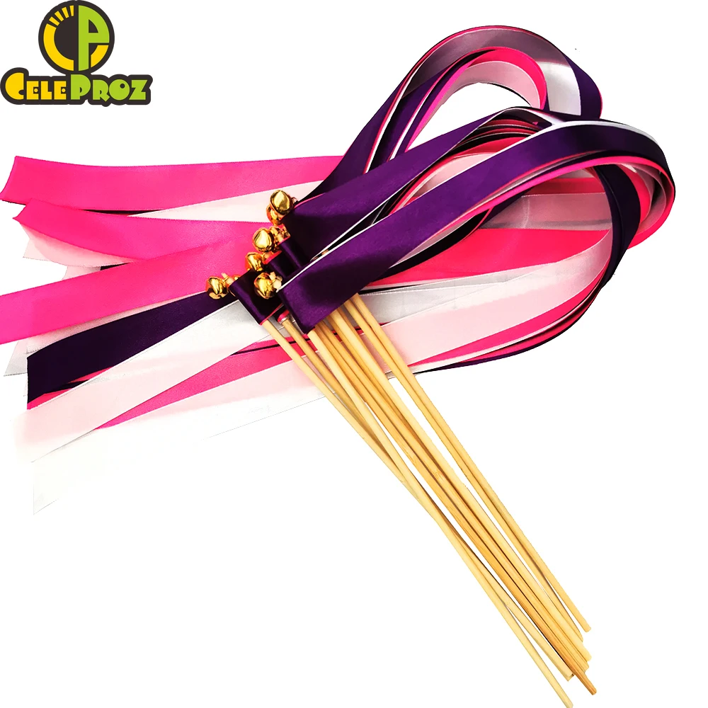 Палочки из ленты на заказ 50 шт. фиолетовые розовые свадебные палочки с