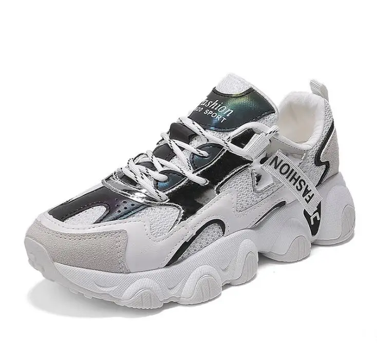 

2021 Fashion Women's Platform Sneakers Women Shoes Korean Casual Chunky Sport Shoes White Vulcanized Tennis Female Basket Femme