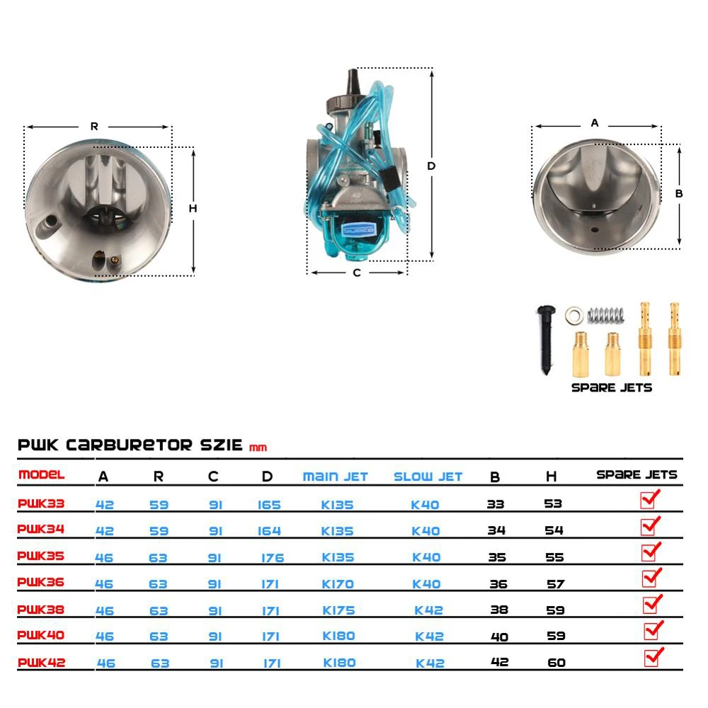 33 34 35 36 38 40 42mm Carburetor Universal For Keihin Mikuni Maikuni PWK Power Jet Scooters ATV Motorcycle Dirt Bike |