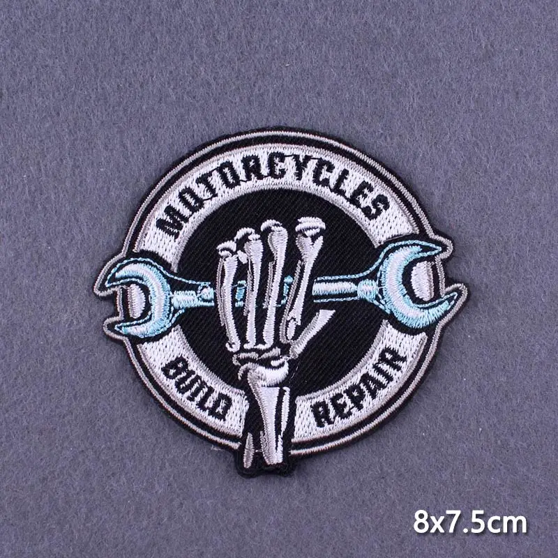 Нашивки с вышивкой в виде черепа бабочки цветов патчи для утюга на одежде