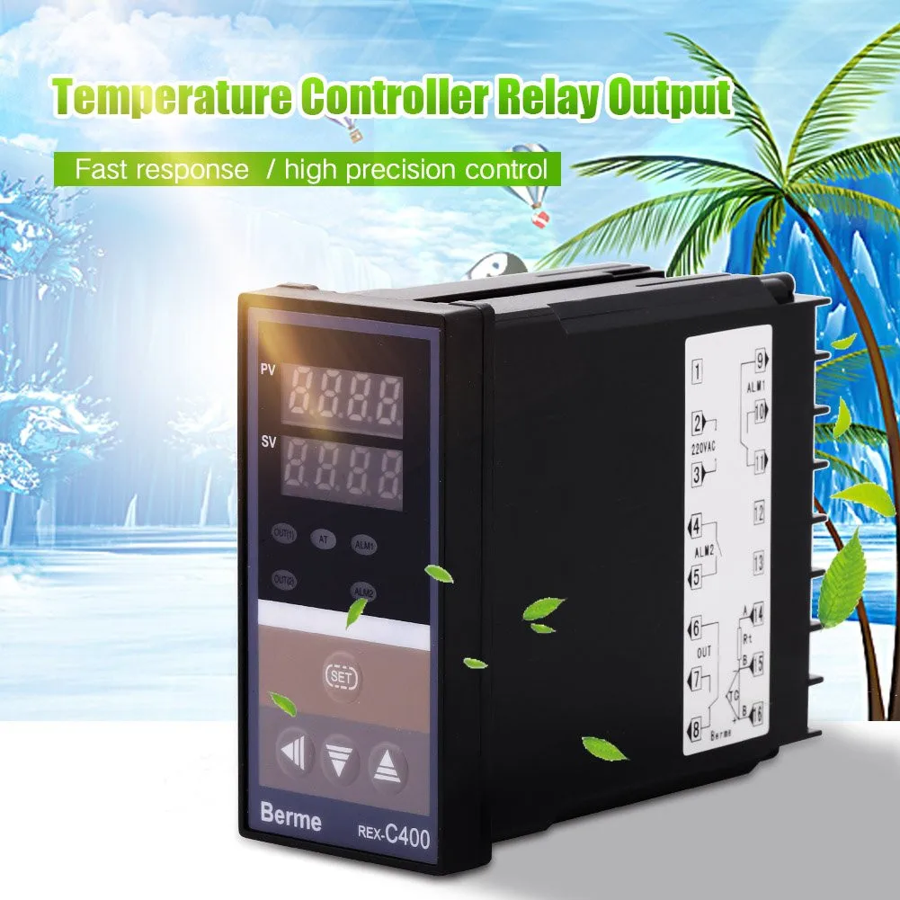 

Smart Temperature Controller REX-C400 Thermostat 0~400℃ AC100-240V PID Temperature Controller Digital Thermostat LED Display New