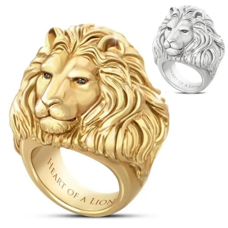 

Fashion Men's Exquisite Ring Fashion Retro Lion Golden Ring