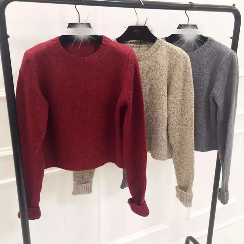 Повседневный вязаный свитер с круглым вырезом женский джемпер на завязках