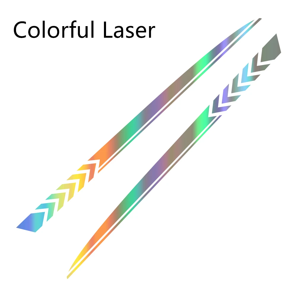 Colorful Laser 2 шт. для Dodge зарядное устройство автомобильные наклейки спортивный стиль авто длинные боковые полосы виниловые наклейки "сделай сам" пленка автомобильные принадлежности для тюнинга - Название цвета: Colorful Laser