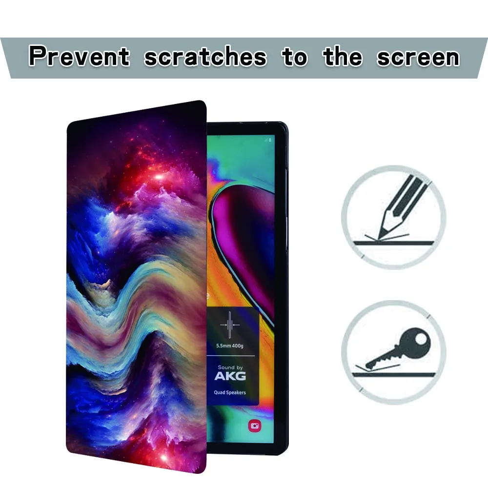 Чехол-книжка для Samsung Galaxy Tab A A6 7 &quot10&quot/Tab E S5E/Tab S6 Lite 10 4 &quot/Tab 8 0 2019 кожаный с принтом
