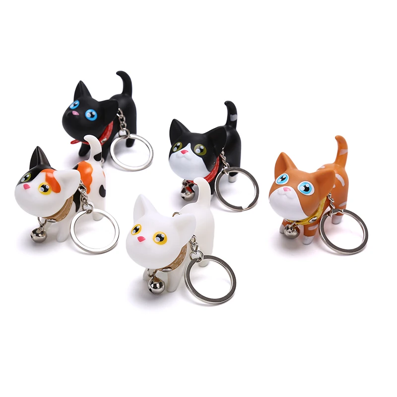 

1Pcs Cute Cartoon Fat Cat Pendant Key Rings Cat Key Chain Shake Head Car Bag Keychains Creative Jewelry Gift
