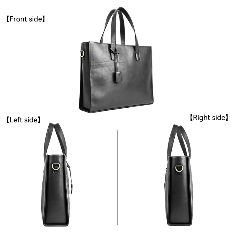 Handmade Men's Briefcase Genuine Leather Messenger Office Shoulder Bags For Women Fit For 16'' Laptop Maletines Hombre Handbag