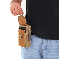 fashion men multi function pu leather fanny waist bag casual mobile phone purse pocket male outdoor travel sports belt bum pouch