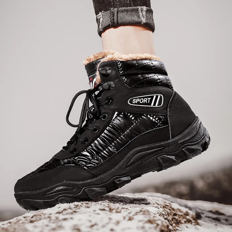 Классические брендовые кроссовки мужские высокие теплые меховые уличные