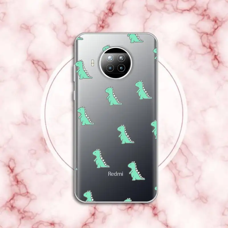 

Lovely animal Little dinosaur Phone Case Transparent for Xiaomi Redmi note 10 t 8 9 pro lite 11