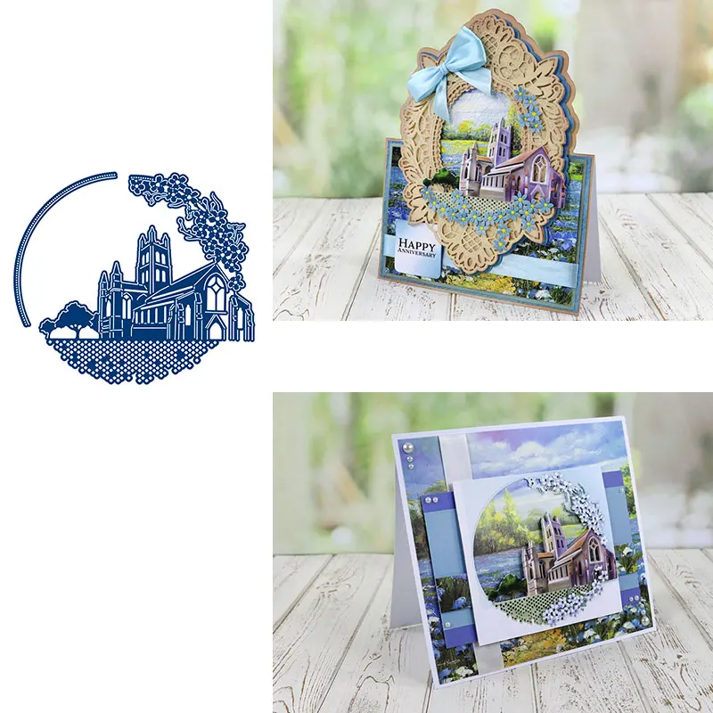 

Дом венок из цветов для резки металла игральная кость и марки Трафареты для штампы для скрапбукинга Матрица для рельефного тиснения Diy Бума...