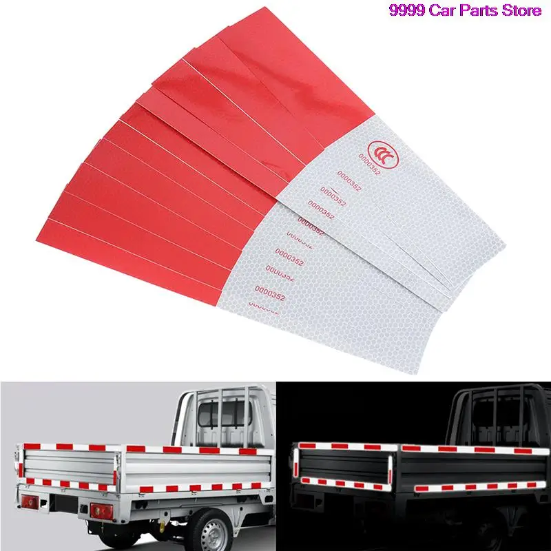 

10Pcs Car Truck Reflective Safety Tape Warning Night Light Trailer Sticker