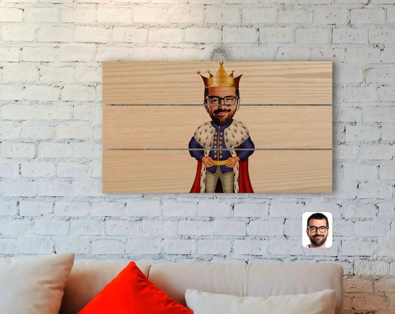 

Персонализированный Королевский карикатура подлинного деревянного поддона