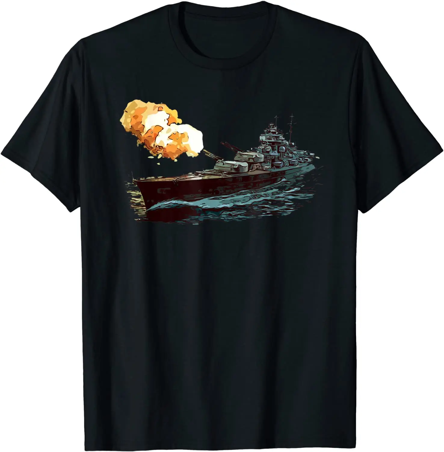 

WW2 Warship Battleship Naval Fleet Military History Men T-Shirt Short Casual 100% COTTON O-Neck T Shirt