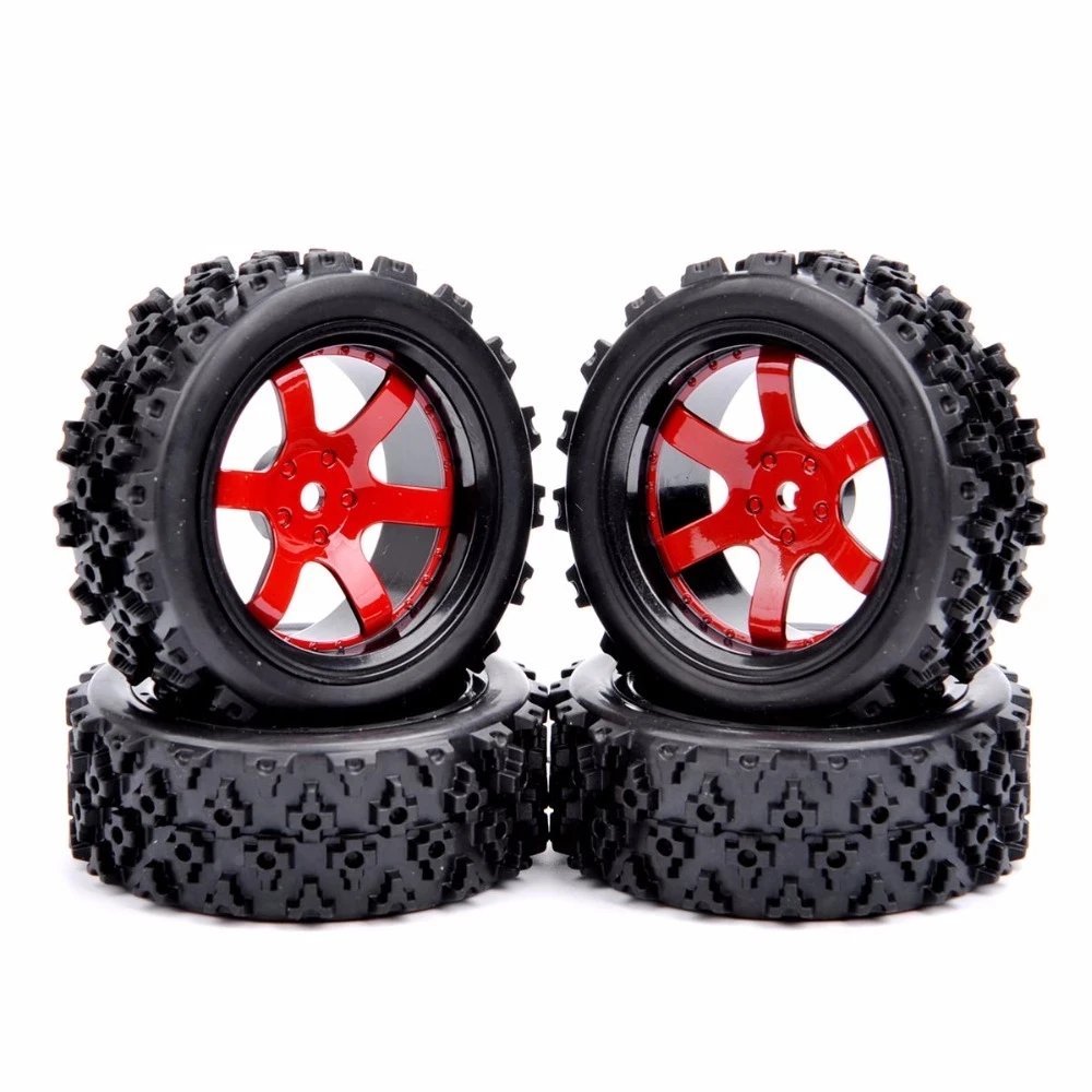 

4Pcs DHG PP0487 1/10 Rubber Rally Tires and Wheel Rim with 6mm Offset 12mm Hex Racing Off Road Car Model Accessories