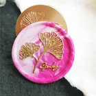 Листьев гинкго билоба (фасовка по набор восковых печатей-приглашение на свадьбу сургучом Наборы-специальная печать Персонализированные конверт сургучная печать