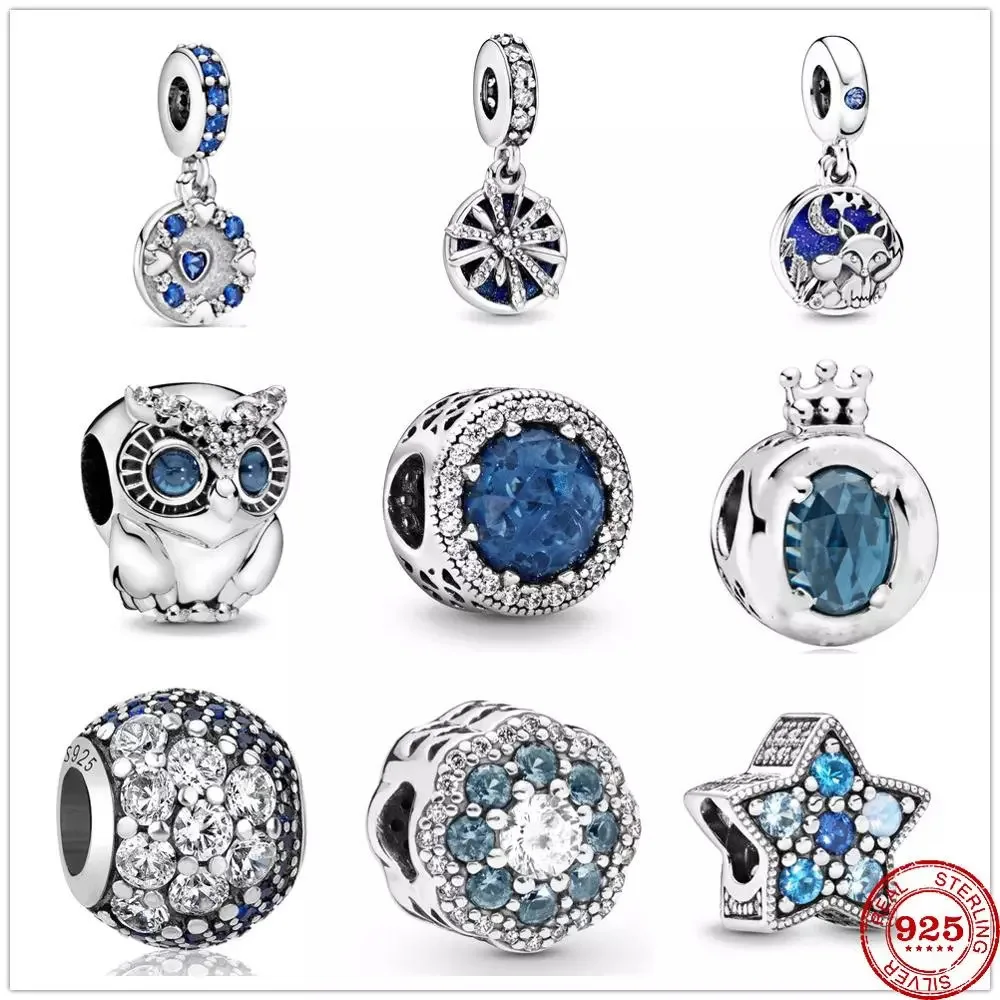 Подходит к оригиналу Pandora браслет с шармами 925 пробы серебро Blue Ослепительная