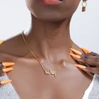 316L ожерелье с именем для женщин, Арабская табличка, золотой кулон, ювелирные изделия из нержавеющей стали, Женское Ожерелье AYATUL KURSI