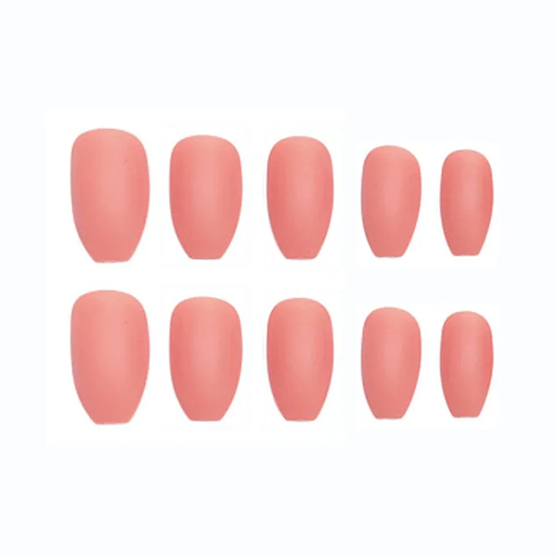 Матовые накладные ногти средней длины оранжевого цвета 24 шт./Корт подходит для