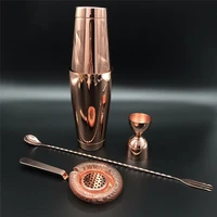 cocktail shaker bar set silvercoppergold plated 4 pieces bartender kit include shaker jiggerstrainerspoon