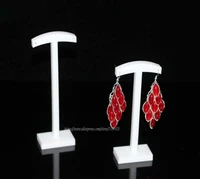 high quality 2pcsset white acrylic earrings holder earrings showcase jewelry display stand earring showing rack shelf