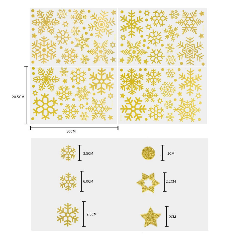 

Waylike Christmas Static Stickers New Year Decoration Window Glass Stickers White Snowflake Stickers Door and Window Stickers