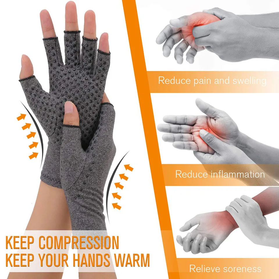1 Pair Unisex Men Women Anti Arthritis Health Compression Therapy Gloves Rheumatoid Hand Pain Wrist Rest Sport Safety Glove