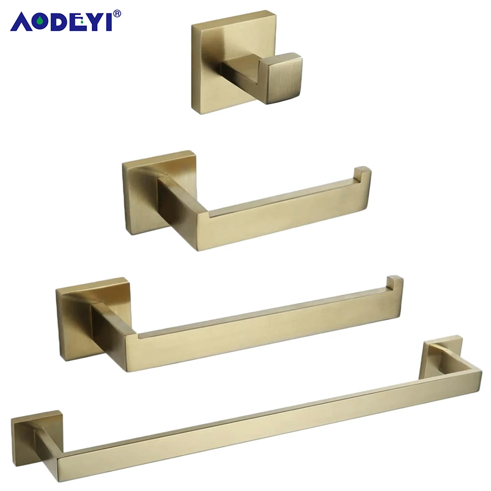 Ванная комната Матовый Золотой крючки для одежды настенного держателя туалетной