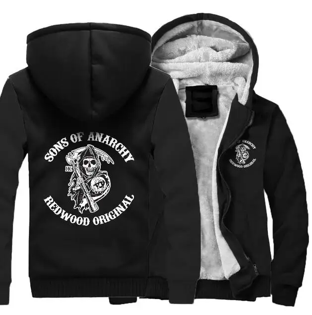 Сыны анархия хаос флисовые хлопковые пальто Liberalism Jax teller зимние мужские
