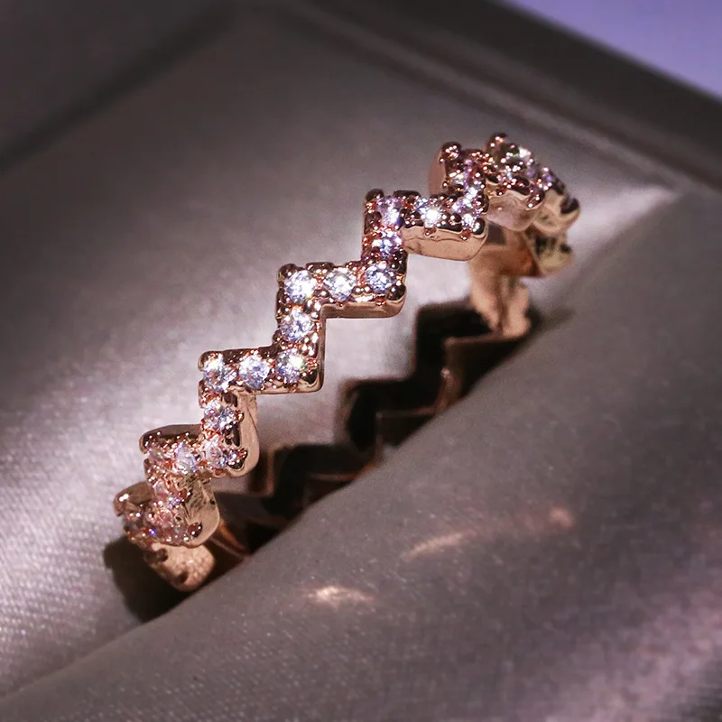 Искрящееся Женское Обручальное кольцо на палец с цирконом класса ААА