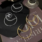 Hangzhi Korea 2020 Новые Модные металлические большие серьги-кольца дизайн преувеличенная Личная Мода Цепочка женские серьги-кольца ювелирные изделия в подарок