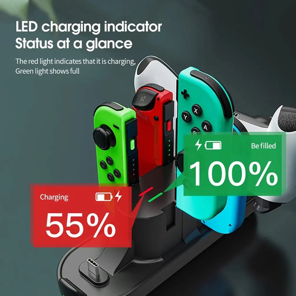 

6 In 1 Vertical Controller Charger For Playstation5 Controller Charging Station Charge Stand Multi Charging Dock Combination