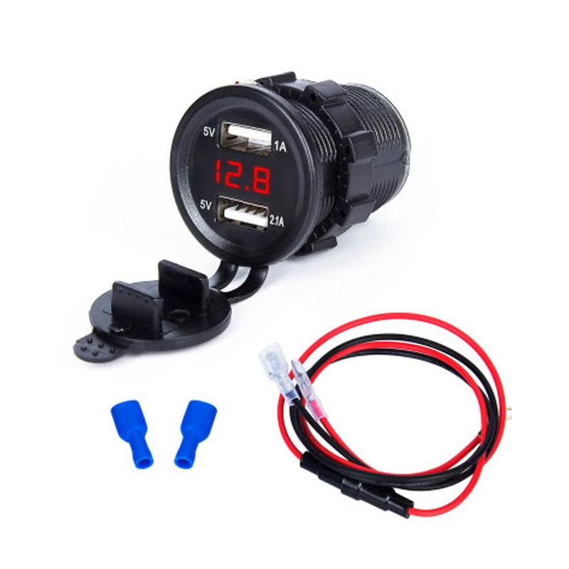 Автомобильное зарядное устройство для мотоцикла двойной USB адаптер зарядного