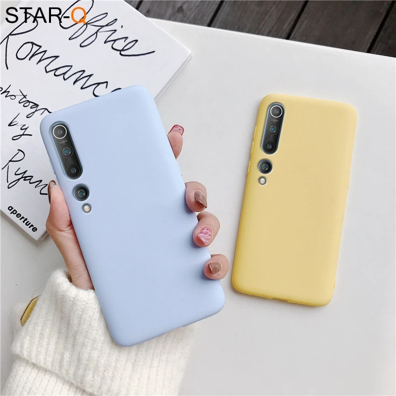 candy color silicone phone case for xiaomi mi 10 pro lite note 10 pro 10t t matte soft tpu cover case xiomi mi10 lite mi note10 free global shipping