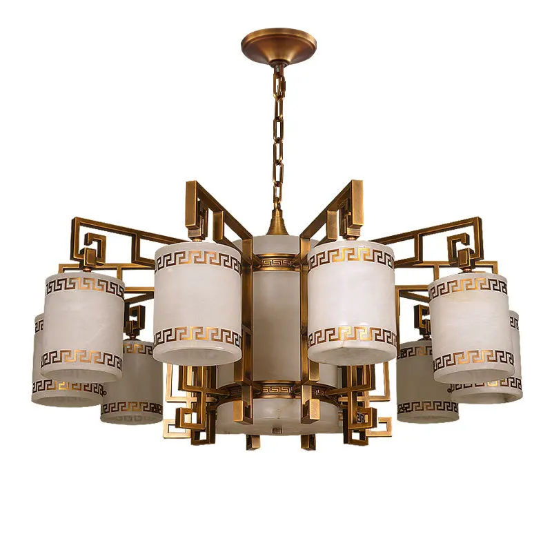 

Люстра из меди и мрамора, простая лампа для столовой, спальни, гостиной, клуба, гостиницы