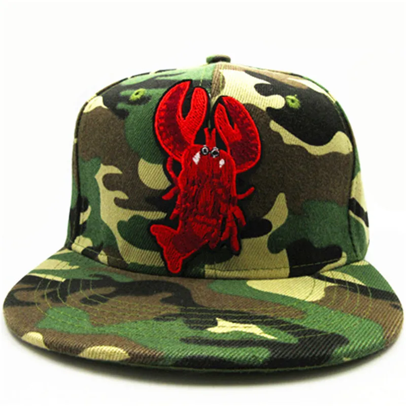 Хлопковая бейсболка с вышивкой лобстер Кепка в стиле хип хоп регулируемые