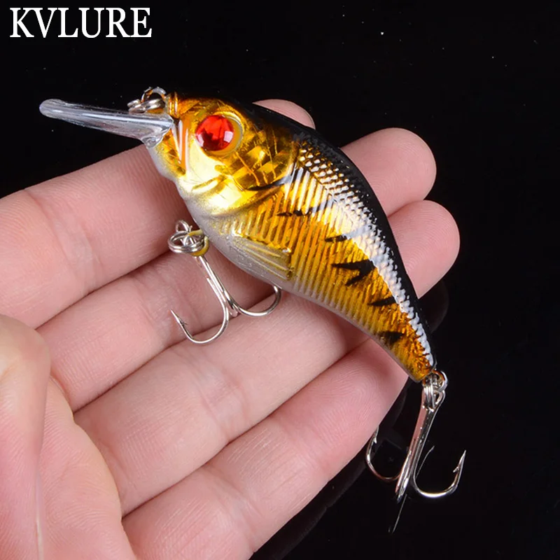 

1 шт. 7,5 см 12g жесткие приманки VIB рыбалки Minnow приманки тройниками опускается на дно Crankbait воблеры рыболовные снасти 3 deда