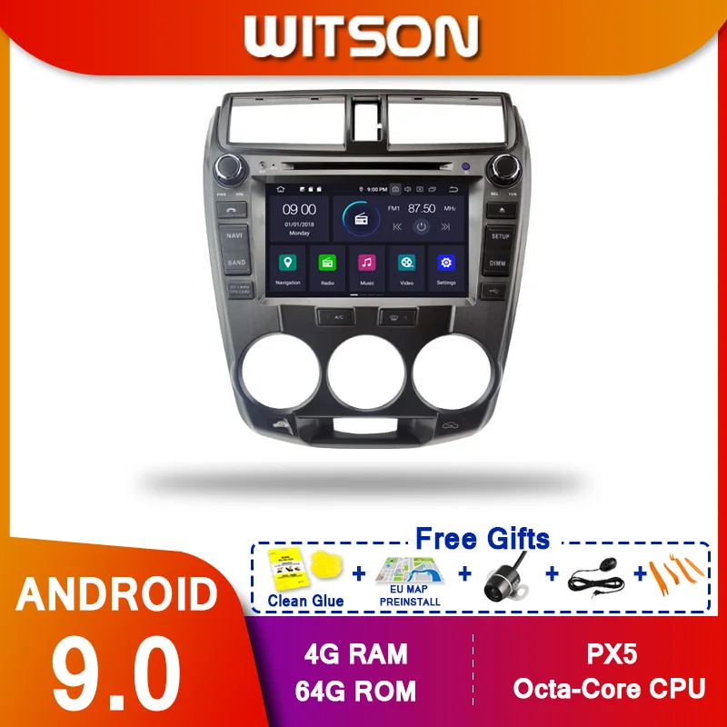 WITSON Android 9 0 Восьмиядерный (Восьмиядерный) PX5 автомобильный DVD плеер для HONDA CITY 2008 2012