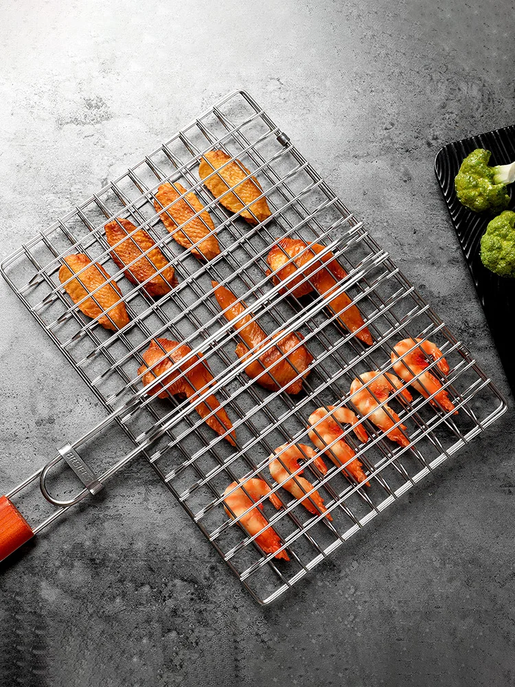 Жареная рыба клип нержавеющая сталь рыбой стеллаж для выставки товаров на гриле