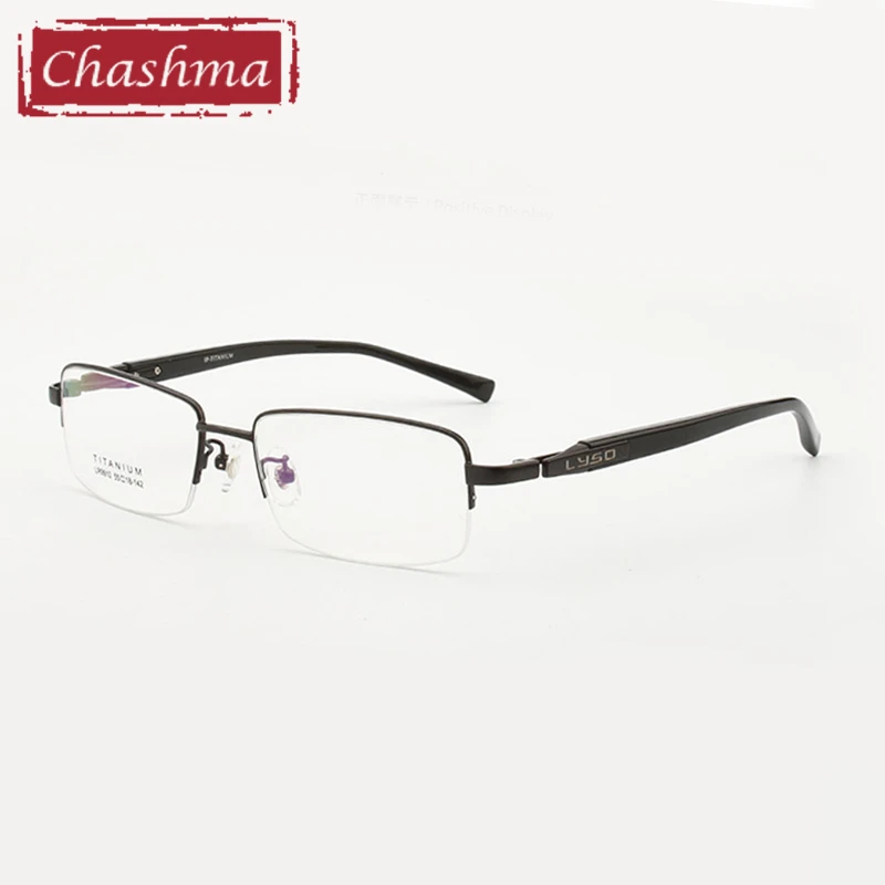 Брендовые титановые мужские легкие очки Chashma полуоправа широкие оправа для глаз