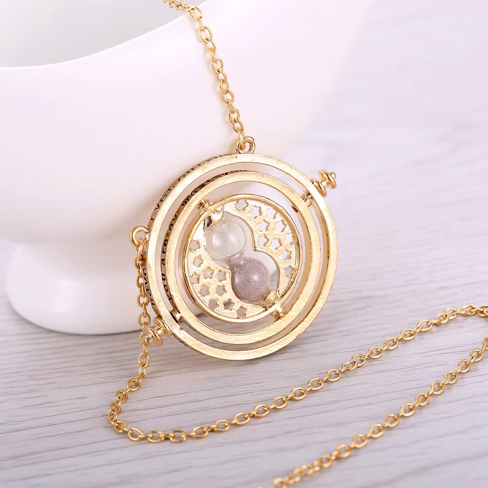 Оптовая продажа 20 шт./лот ожерелье с подвеской песочные часы Поттер вращающиеся