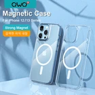 Магнитный чехол Magsafe для iPhone 13 12 Pro Max, прозрачный силиконовый чехол для беспроводной зарядки iPhone 12 13 Mini чехол на телефон Аксессуары мобильных телефонов