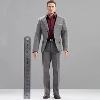 in stock cen m12 16 scale grey suit coat pants shirt belt with shoes models for 12inch action figure hobbygift diy body