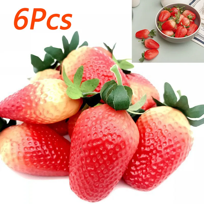 

Красные искусственные фрукты, клубника, фрукты для фотосъемки, пластиковые, высококачественные