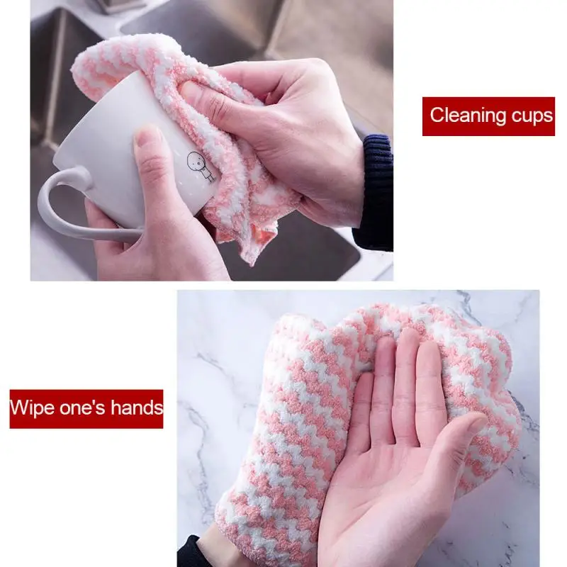 

Non-stick Oil Kitchen Washing Towel Microfiber Home Rag Absorbent Dish Cleaning Cloth Household Cleaning Wiping Tableware Tools