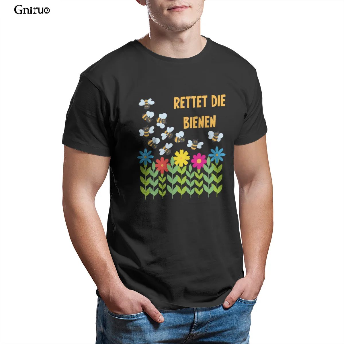 

Wholesale Save the bees garden gardening gift Mens Tall T-Shirt Games Couples Vintage 97903